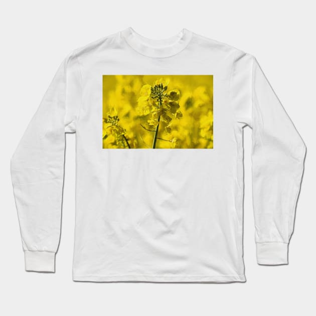 Very Yellow with Liquid Lines texture Long Sleeve T-Shirt by Violaman